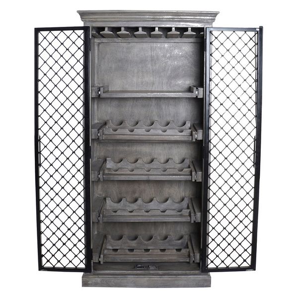 Flaschenregal Dekodonia Metall Mango-Holz (86 x 41 x 182 cm) Weinregal