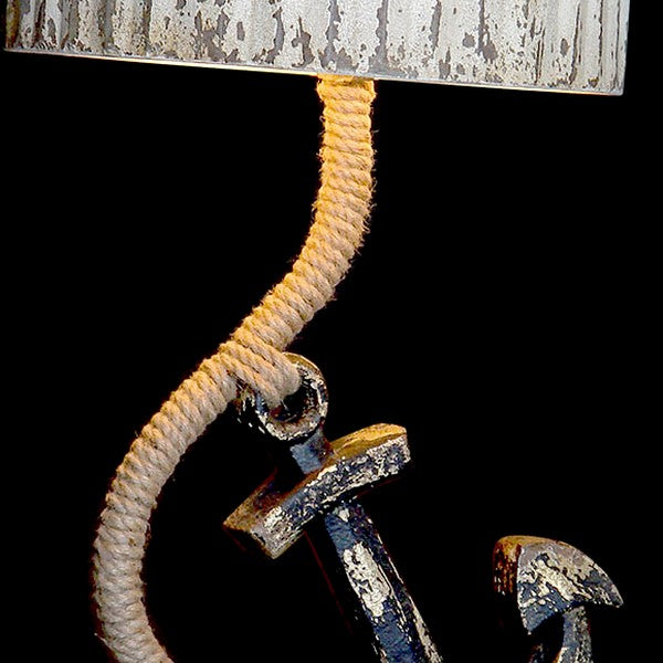 Tischlampe Dekodonia Holz Metall Schnur Tanne Anker (37 x 38 x 76 cm)