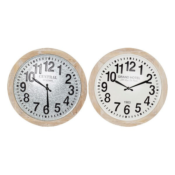 Wanduhr Dekodonia Metall Holz MDF (2 pcs)