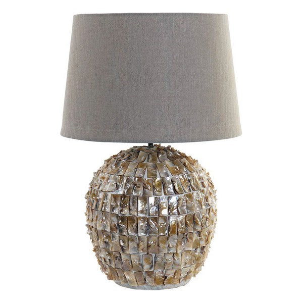 Tischlampe Dekodonia Leinen aus Keramik Perlmutt (40 x 59 cm)