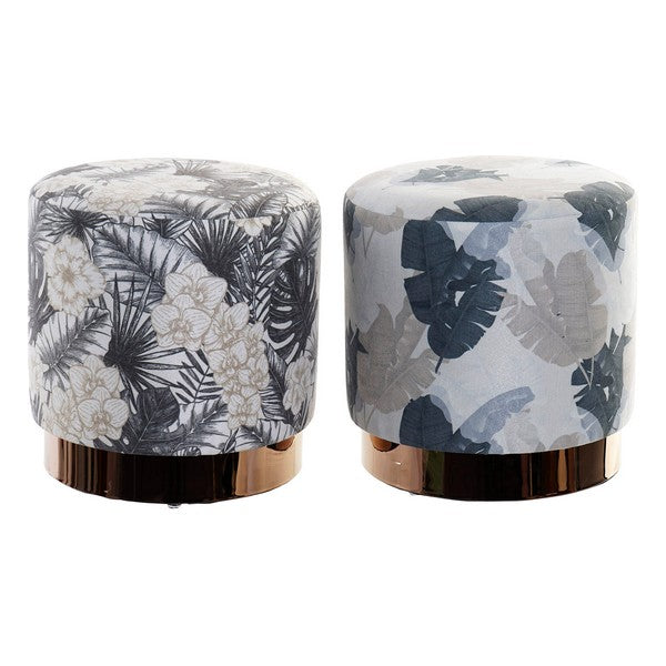 Fußstütze Dekodonia Polyester Holz Metall Tropical (35 x 35 cm) (2 pcs)