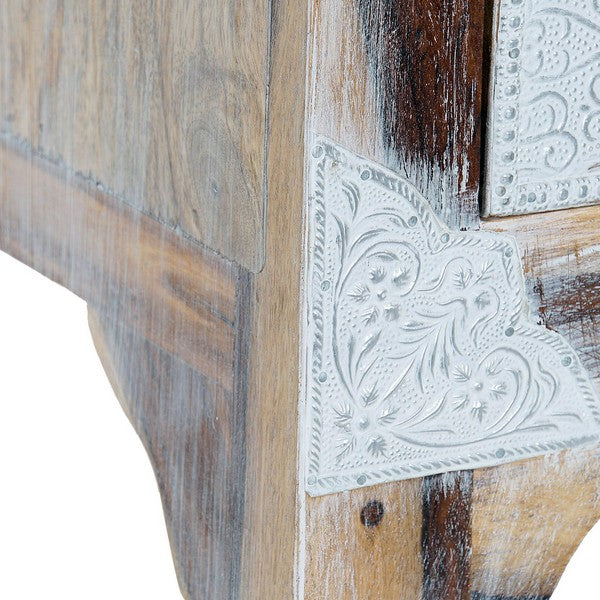 Nachttisch Dekodonia Aluminium Mango-Holz (40 x 32 x 60 cm)