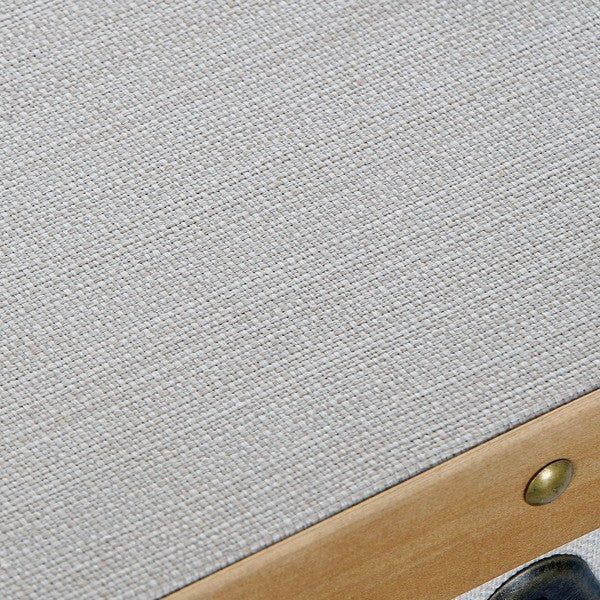 Truhe Dekodonia Creme Holz MDF Leinen (3 pcs)