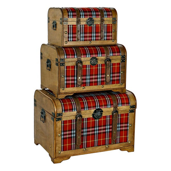 Truhe Dekodonia Pappelholz Polyester Bilder (3 pcs)