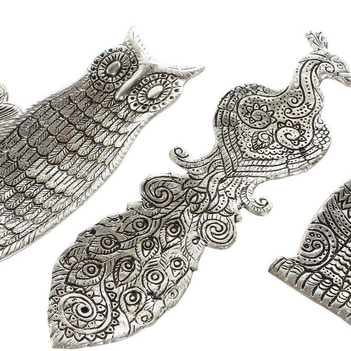 Halterung DKD Home Decor Räucherstäbchen tiere Aluminium (4 pcs) (6 x 22 x 1 cm)