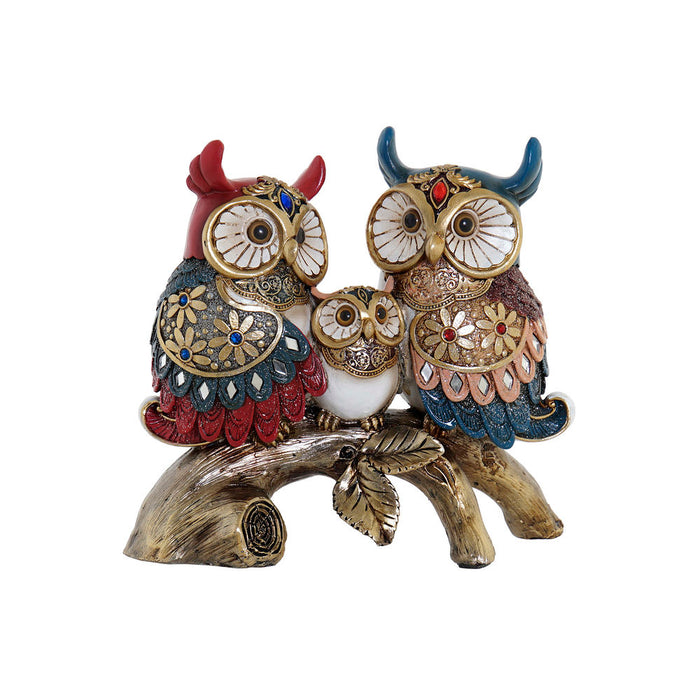 Deko-Figur DKD Home Decor Baum Uhus Harz (20 x 8 x 18 cm)