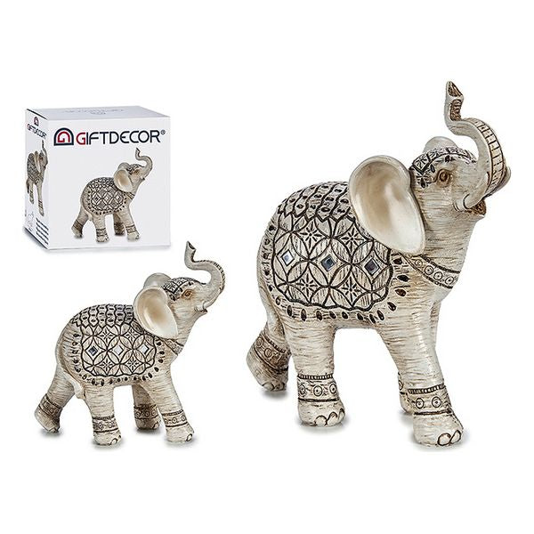 Elefant Weiß Harz (7 x 20 x 18 cm)