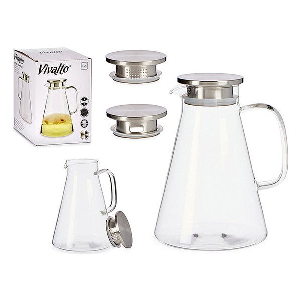 Kanne 1700 ml Durchsichtig Kristall Stahl