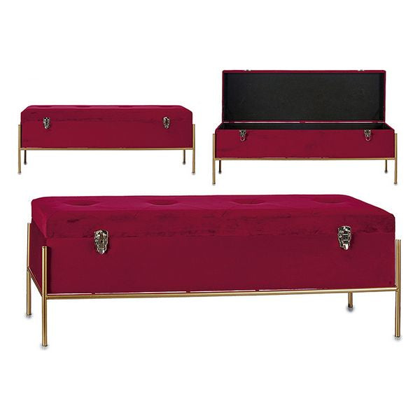 Kofferbank Gift Decor Samt Granatrot (40 x 43 x 120 cm)
