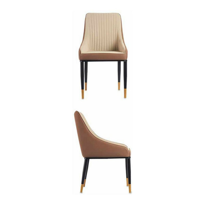 Sessel Streifen Beige Stoff Stahl (51 x 92 x 65 cm)