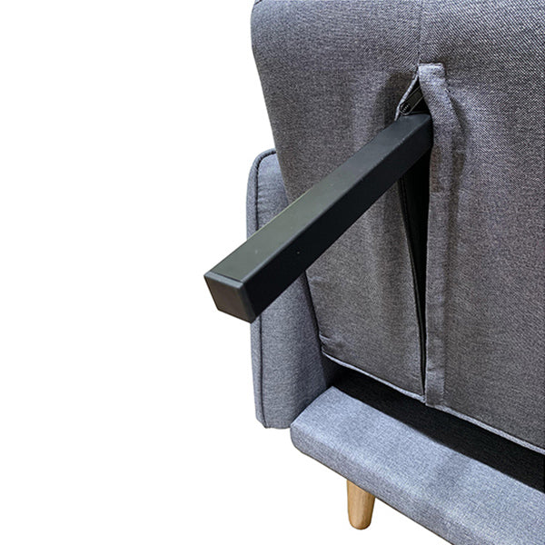Schlafsofa Buchenholz Grau (204 x 88 x 82 cm)