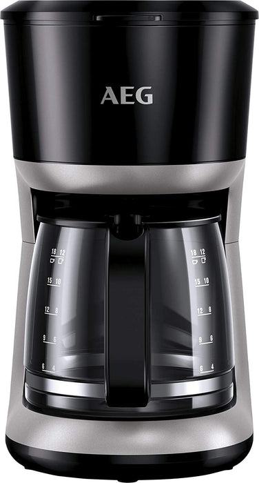 AEG Kaffeemaschine / 1,5 l / 12-18 Tassen Aroma-Glaskanne / Warmhaltefunktion / Sicherheitsabschaltung / Wasserstandsanzeige / Ein & Aus-Schalter