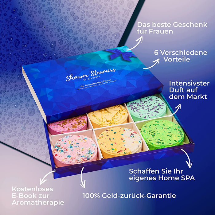 Aromatherapie Shower Steamers Set  6x Duschdampfer mit ätherischen Ölen zur Entspannung Großartiges Geschenk für Frauen oder Männer, für Mama