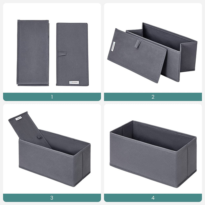 Aufbewahrungsbox für Schublade, 6er Set, Unterwäsche-Organizer, Schubladen-Organizer, Faltbare Stoffbox für Socken, Unterwäsche, BHS, Krawatten