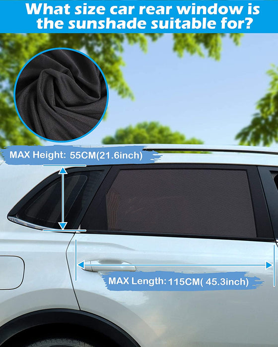 Auto Sonnenshutz Kinder, Universal Sonnenblende Auto Netz Sonnenschutz Auto Baby mit Zertifiziertem UV für Seitenfenster Meshmaterial Schützt Mitfahrer