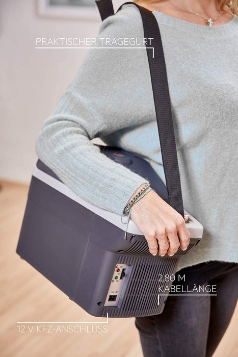 Automotive Board-Bar BK 6 Thermoelektrische Kühl- und Warmhaltebox 6 Liter, 12 Volt für Auto und Steckdose, anschnallbar im PKW