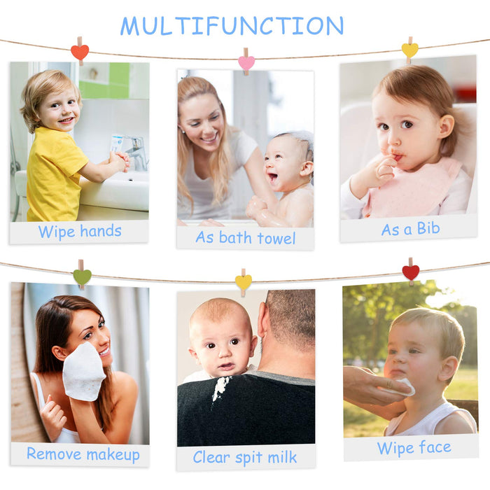 Baby Waschlappen, 8 Stück Baby Handtücher Set, Weiche Baby Gesichtstücher, Spucktücher Baby, Baumwolle Mulltücher Baby, Baby Badetuch für Babys