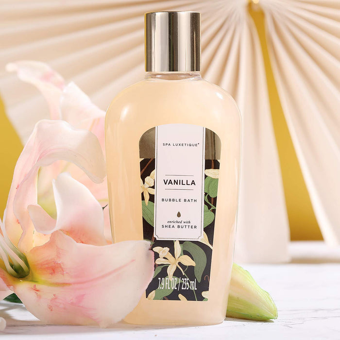Bade Geschenkset für Frauen SPA LUXETIQUE 10 tlg. Set Vanilla Duft - Handcreme, Duschgel, Schaumbad, Bodylotion, Badesalz, Badeschwamm 