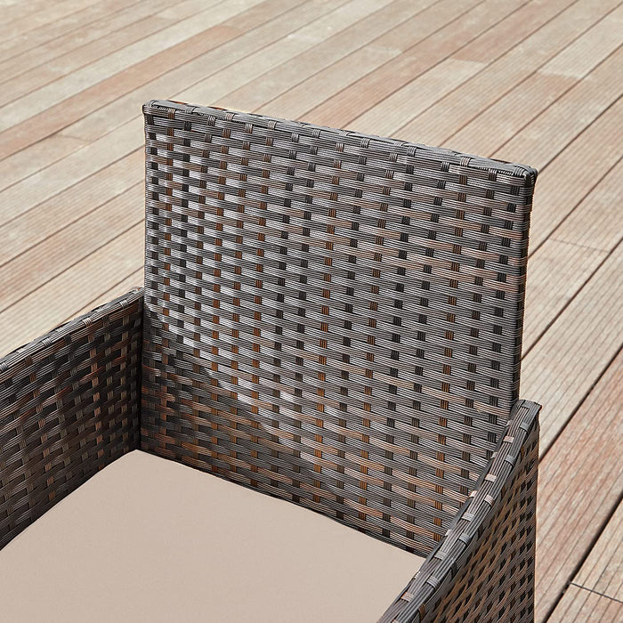 Balkonmöbel, Gartenmöbel-Set, aus PE-Polyrattan, Lounge-Set, Tisch und 2 Stühle, Terrassenmöbel, Outdoor, für Terrasse, Balkon, Garten, braun-Taupe