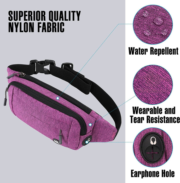 Bauchtasche Gürteltasche Hüfttasche Sport Wasserdicht Stylisch Nylon Klein Unisex Grün Hip Bum Waist Fanny Pack für Outdoor Reise Wandern 