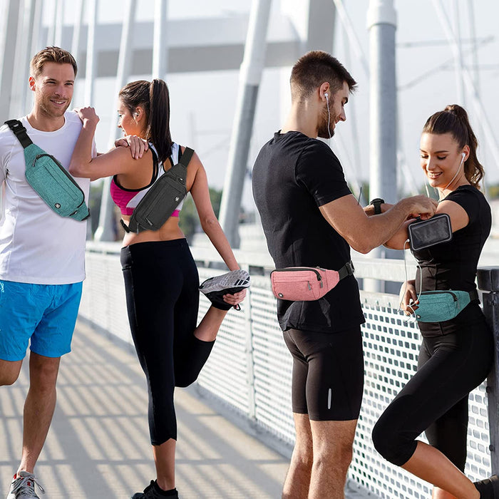 Bauchtasche Gürteltasche Hüfttasche Sport Wasserdicht Stylisch Nylon Klein Unisex Grün Hip Bum Waist Fanny Pack für Outdoor Reise Wandern 