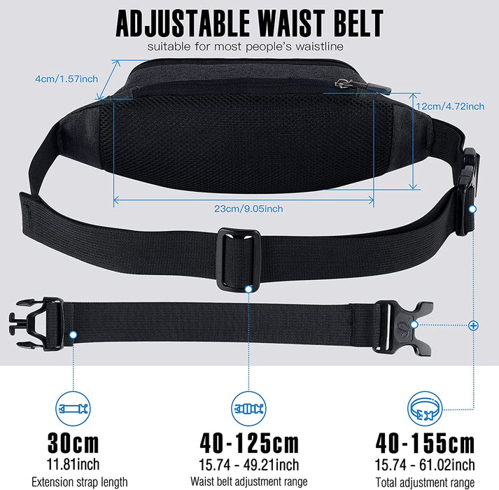 Bauchtasche Gürteltasche Hüfttasche Sport Wasserdicht Stylisch Nylon Klein Unisex Grün Hip Bum Waist Fanny Pack für Outdoor Reise Wandern 