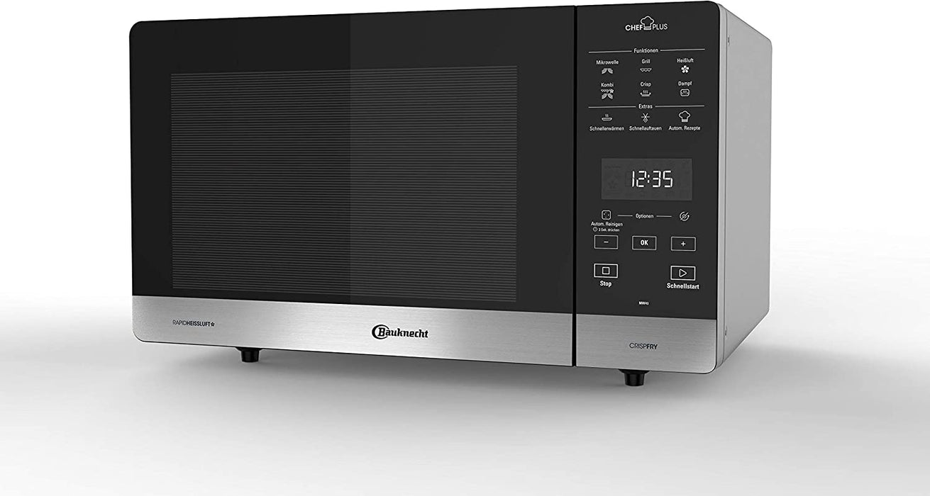 Bauknecht Chef Plus / 5in1-Multifunktionsmikrowelle / 800 W/25 L Garraum/Heißluft 1700 W/ Quartz Grill 900 W/ DualCrisp & CrispFry/ Dampfgaren