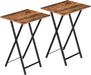 Beistelltisch Klappbar, Kleiner tabletttisch, TV Tray 2er Set, klapptisch Snack Tisch Industriestil, Sofatisch für kleinen Raum, einfach montierbar