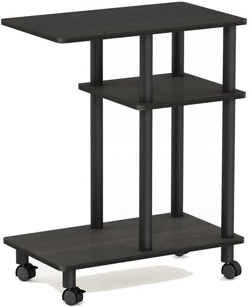 Beistelltisch mit Rollen für Sofas, Holz, Espresso/Schwarz, 29.49 x 50 x 56.79 cm