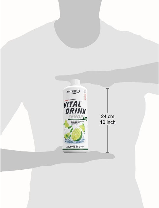Best Body Nutrition Vital Drink ZEROP - Grüntee-Limette, Original Getränkekonzentrat - Sirup - zuckerfrei, 1:80 ergibt 80 Liter Fertiggetränk,