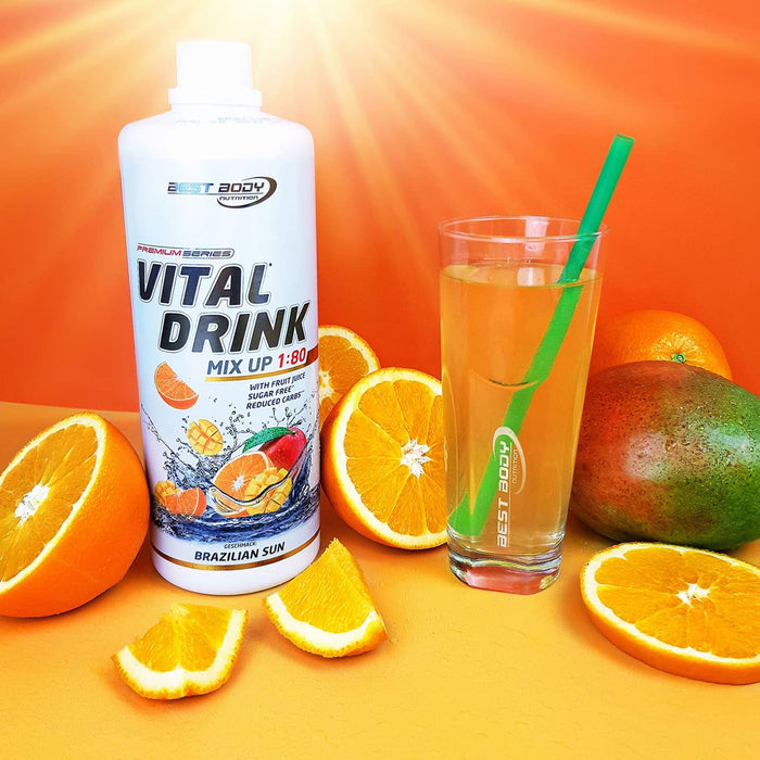 Best Body Nutrition Vital Drink ZEROP® - Brazilian Sun, Original Getränkekonzentrat - Sirup - zuckerfrei, 1:80 ergibt 80 Liter Fertiggetränk, 1000 ml