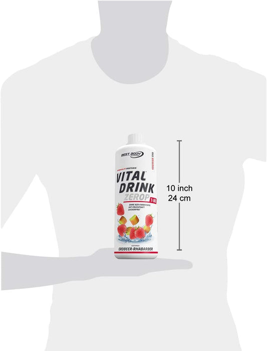 Best Body Nutrition Vital Drink ZEROP® - Erdbeer-Rhabarber, Original Getränkekonzentrat - Sirup - zuckerfrei, 1:80 ergibt 80 Liter Fertiggetränk