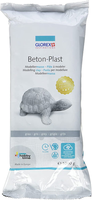 Beton-Plast, 1000 g in betongrau, lufthärtende Modelliermasse mit Beton-Optik, gebrauchsfertig mit einfacher Handhabung