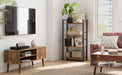Bücherregal mit 4 Ebenen, Aufbewahrungsregal, Stahlgestell, Höhe 120 cm, für Wohnzimmer, Büro, Arbeitszimmer und Flur, Industrie-Design
