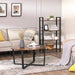 Bücherregal mit 4 Ebenen, Aufbewahrungsregal, Stahlgestell, Höhe 120 cm, für Wohnzimmer, Büro, Arbeitszimmer und Flur, Industrie-Design
