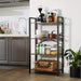 Bücherregal mit 4 Ebenen, Aufbewahrungsregal, Stahlgestell, Höhe 120 cm, für Wohnzimmer, Büro, Arbeitszimmer und Flur, Industrie-Design