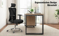 Bürostuhl Ergonomischer Schreibtischstuhl, Drehstuhl hat Verstellbarer Lordosenstütze, Kopfstütze und Armlehne, Höhenverstellung und Wippfunktion