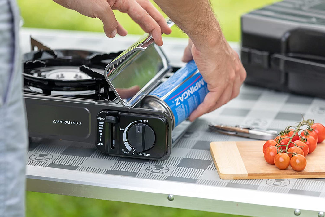 Campingaz Camp Bistro DLX kompakter Outdoor Gas-/ Gaskartuschen-/ CampingKocher Camp Bistro DLX, 1 flammig, 2.200 Watt, mit Überhitzungsschutz 