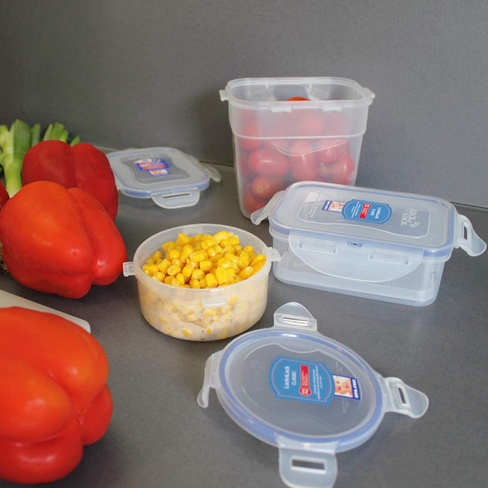 Classic Vorratsdosen Set, 5-teilig, 180 ml, 350 ml, 600 ml, 870 ml, 3,6 l, 100 % luft- und wasserdicht, Cleveres Verschluss-System, Frischhaltedosen