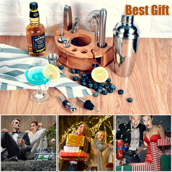 Cocktail Shaker Set,Esmula 750ML 12 Teiliges Edelstahl Barkeeper Kit Professionelles Martini Mixing Bartending Kit Kombination, Home Stylish Bar Tool