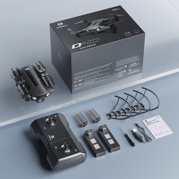 D40 Faltbare Drohne mit 1080P Kamera für Kinder, RC Mini Drone mit 2 Batterien lange Flugzeit,FPV Live Übertragung,App Steuerung für Anfänger