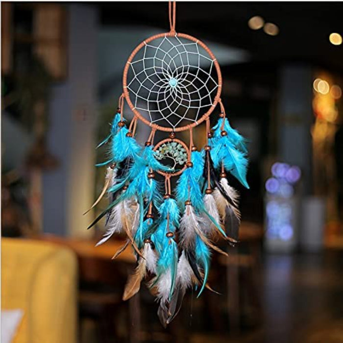 Dreamcatcher Handgefertigt Traumfänger Feder Traumfänger Traumfänger Klein Dream Catchers für Wandbehang Wohnkultur Ornamente Handwerk Dekoration (70) (Moon)