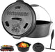 Dutch Oven Set Gusseisen ca. 4 6 9 L Grilltopf Feuertopf Topf für Grill und Camping Feuertopf Set