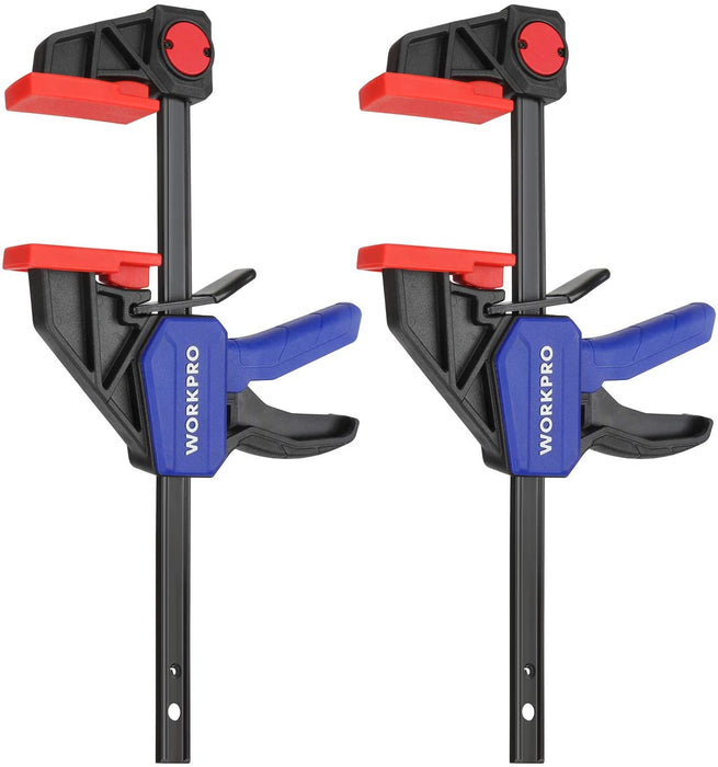 Einhandzwingen Set 2 Stück Schraubzwingen Spanner, Spannweite 150 mm Dehnbereich 135mm - 285mm Spannkraft 68kg, Stahl und Nylon für präzises Fixieren