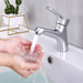 Einhebel Wasserhahn Bad Mischbatterie mit 50cm Kaltes Warmes Wasser 3/8 Zoll Schläuche, Verchromt Badezimmer Armatur Waschtischarmatur für Waschbecken