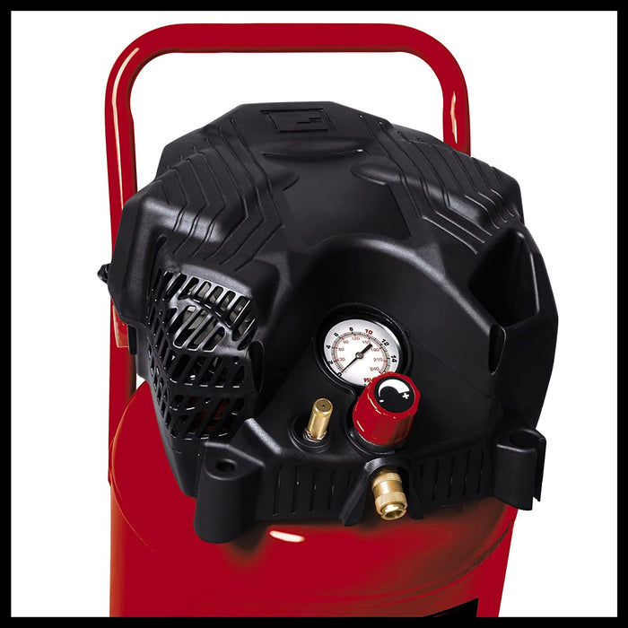 Einhell Kompressor (1500 W., max. 10 bar, 50 l-Tank, 240 l/min Ansaugleistung, Motordrehzahl 18000 min^-1, Druckminderer, Manometer, ölfrei)