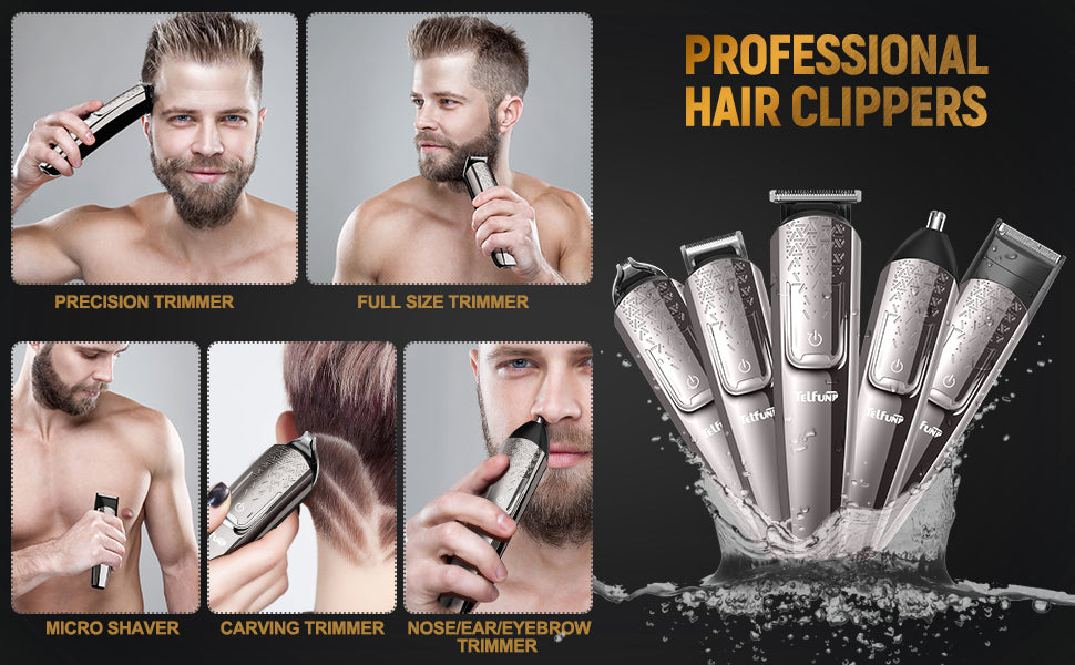 Elektrische Haarschneider für Männer Profi Haarschneider Herren Haarschneidemaschine Stahl Langhaarschneider Led Display Wasserdicht Haartrimmer 