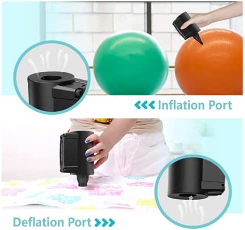 Elektrische Luftpumpe, Kabellos Inflator Deflator Electric Luftpumpe Wiederaufladbare mit 4 Düsen für Luftmatratze Luftbett Flöße Sofas Boot