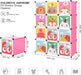 Erweiterbares Kinderregal Kinder Kleiderschrank Stufenregal Bücherregal mit Türen & 2 Aufhängern, tiefere Fächer als normal (45 cm vs. 35 cm)