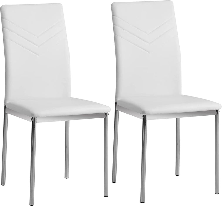 Esszimmerstühle 2er Set Verona, Weiss - Edles Italienisches Design, Kunstleder-Bezug, bequemer Polsterstuhl - Moderner Küchenstuhl, Stuhl Esszimmer